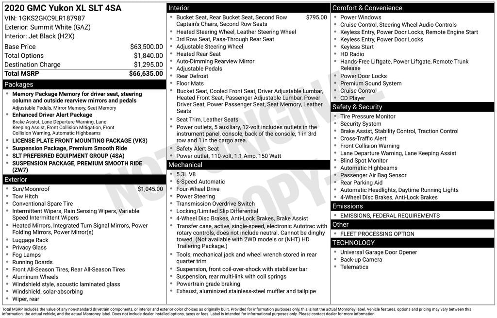 Used 2020 GMC Yukon XL SLT SUV