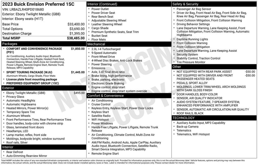 Used 2023 Buick Envision Preferred SUV