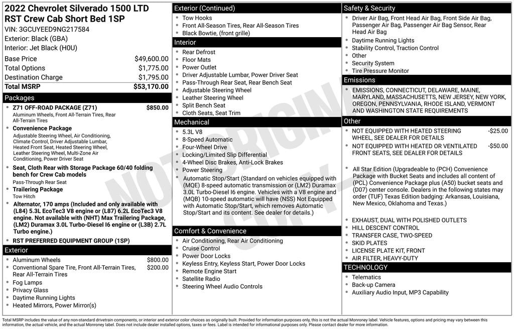 Used 2022 Chevrolet Silverado 1500 LTD RST Truck