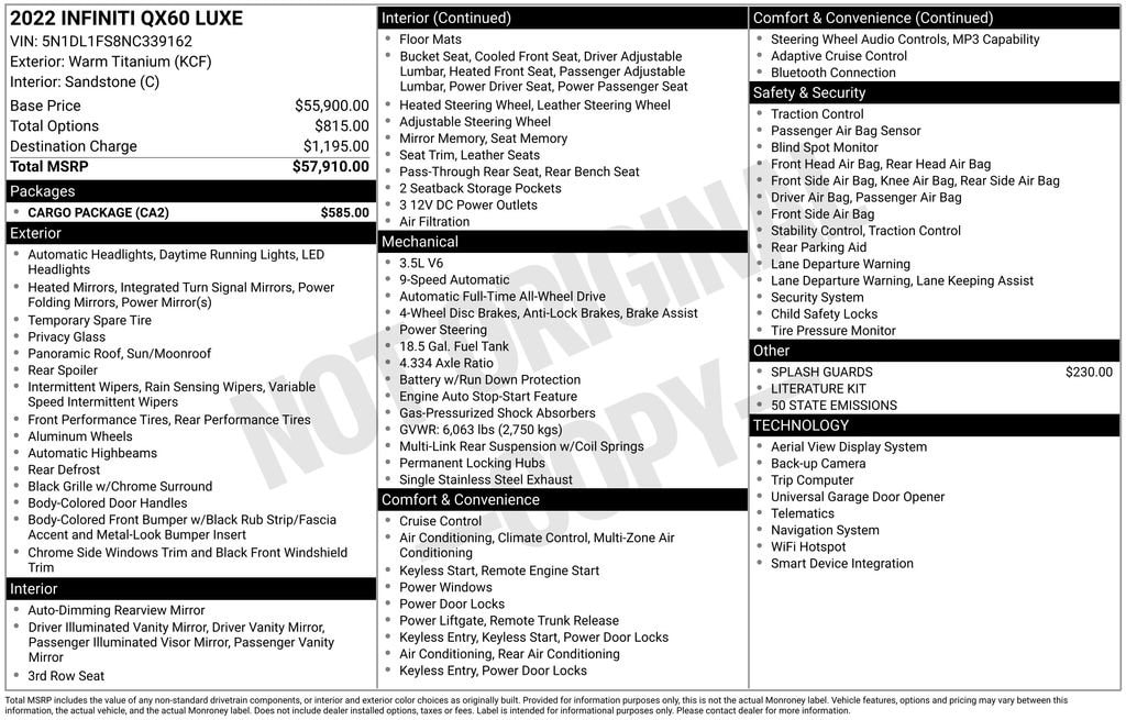 Used 2022 INFINITI QX60 Luxe AWD SUV