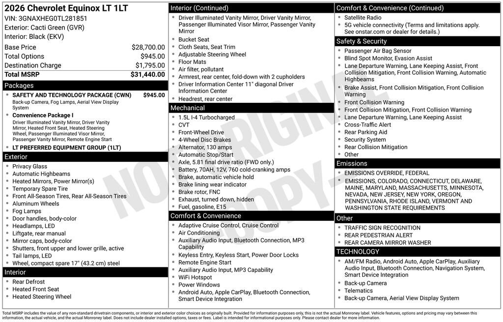 New 2026 Chevrolet Equinox LT SUV