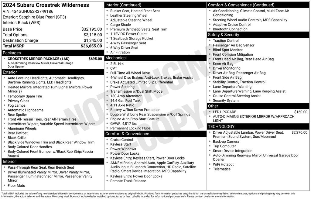 Used 2024 Subaru Crosstrek Wilderness SUV