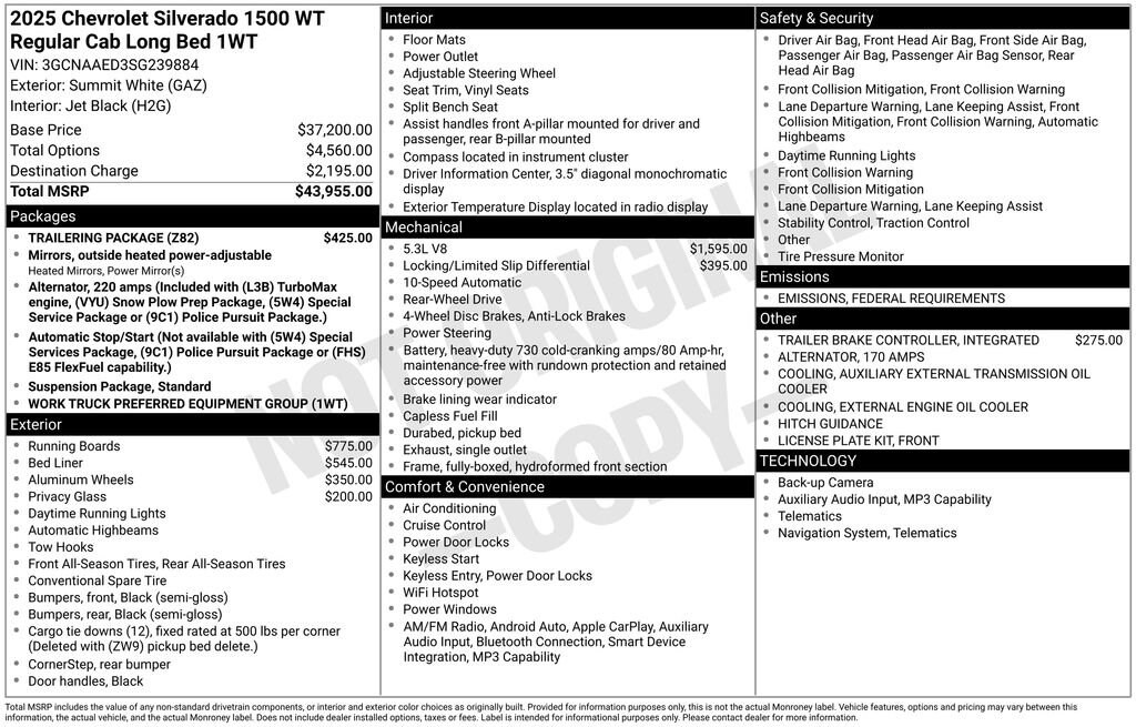 New 2025 Chevrolet Silverado 1500 WT Truck