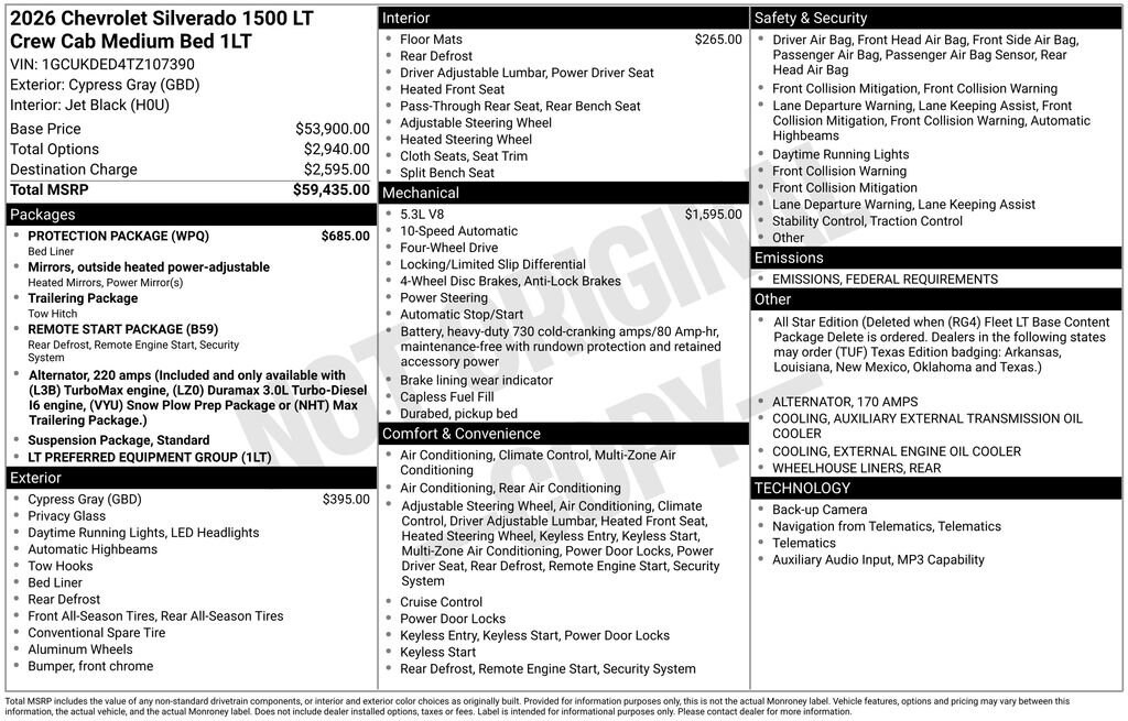 New 2026 Chevrolet Silverado 1500 LT Truck