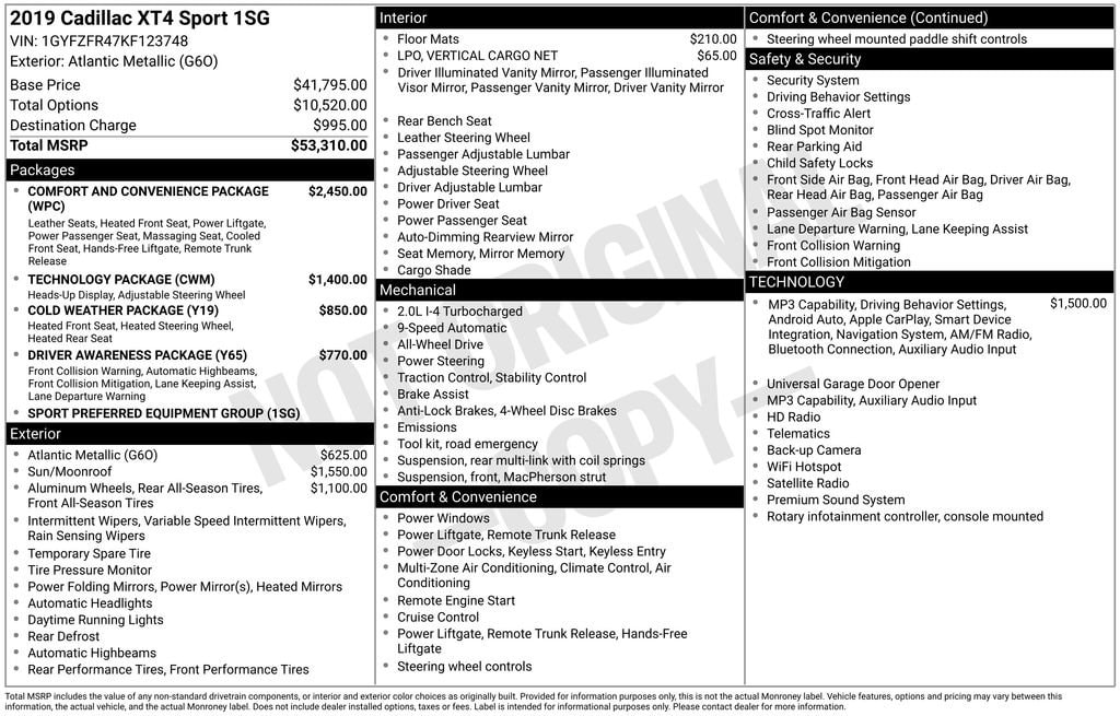 2019 Cadillac XT4 Sport