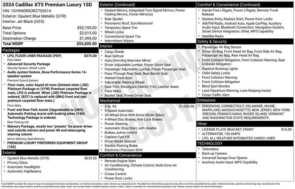 Used 2024 CADILLAC XT5 Premium Luxury SUV