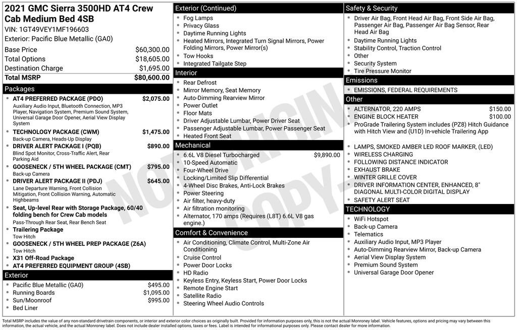 Used 2021 GMC Sierra 3500 HD AT4 Truck