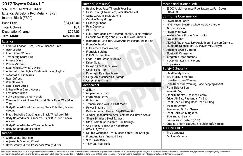 Used 2017 Toyota RAV4 LE SUV