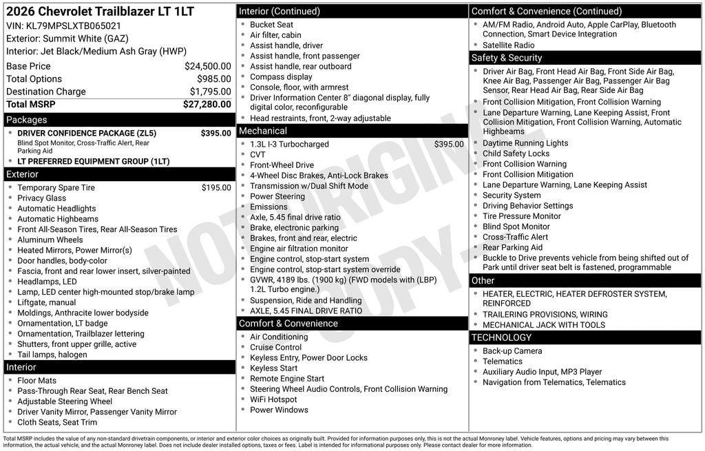 New 2026 Chevrolet Trailblazer LT SUV