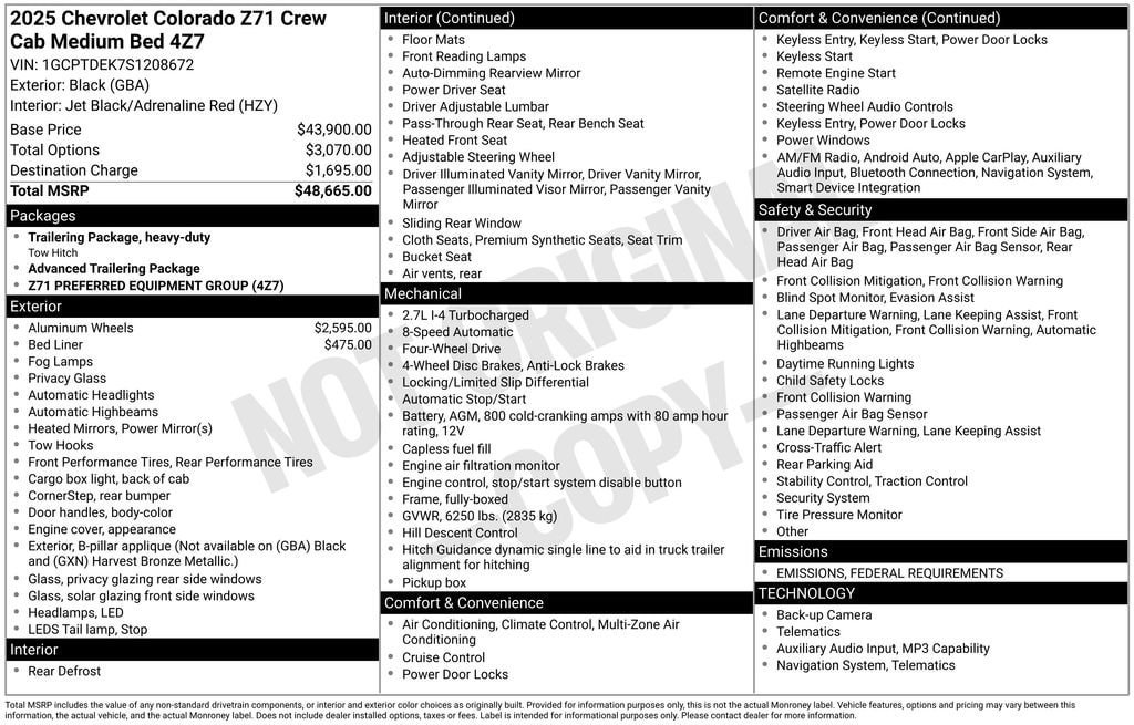 New 2025 Chevrolet Colorado Z71 Truck