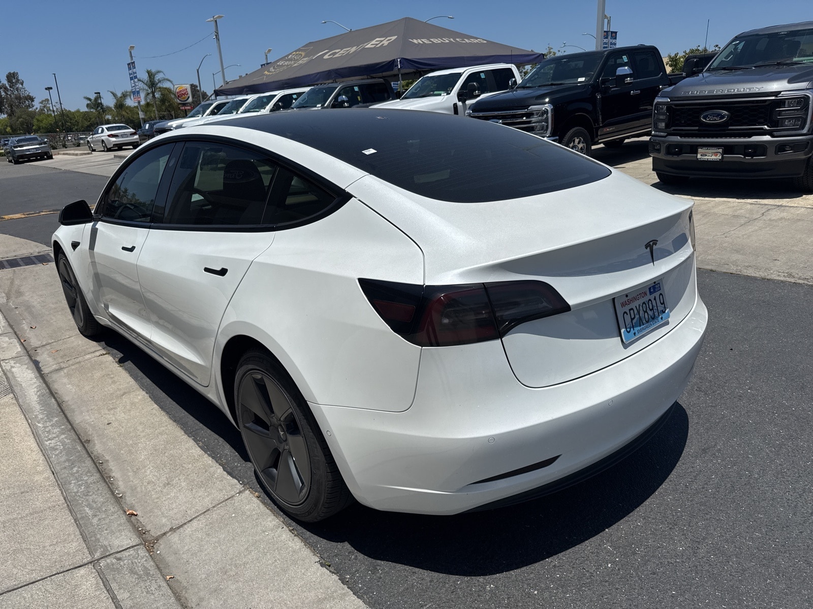 Used 2021 Tesla Model 3 Base with VIN 5YJ3E1EA4MF022435 for sale in Long Beach, CA