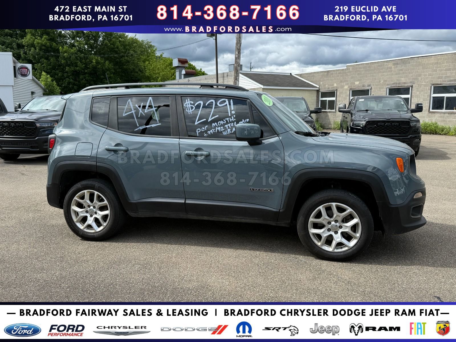 Used 2018 Jeep Renegade Latitude with VIN ZACCJBBBXJPH38050 for sale in Bradford, PA