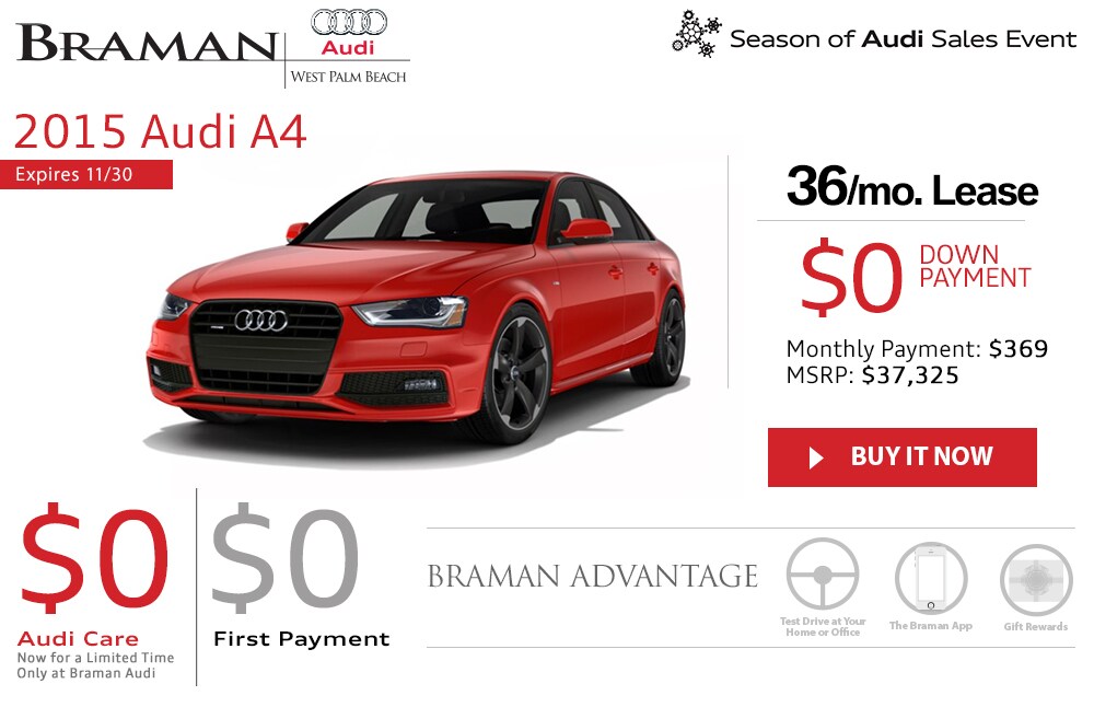 New Audi A4 Lease Specials | Palm Beach & South Florida Audi Dealership