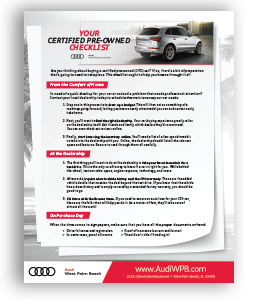 Certified Pre-Owned Checklist