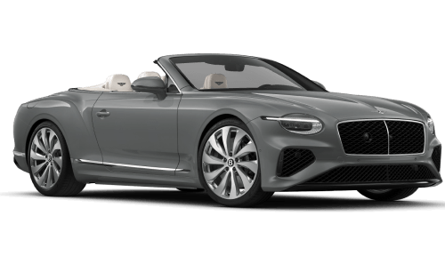 2026 Bentley Continental GTC in Cambrian Grey in three quarter angle.