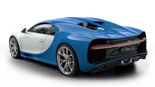 Blue and White Bugatti