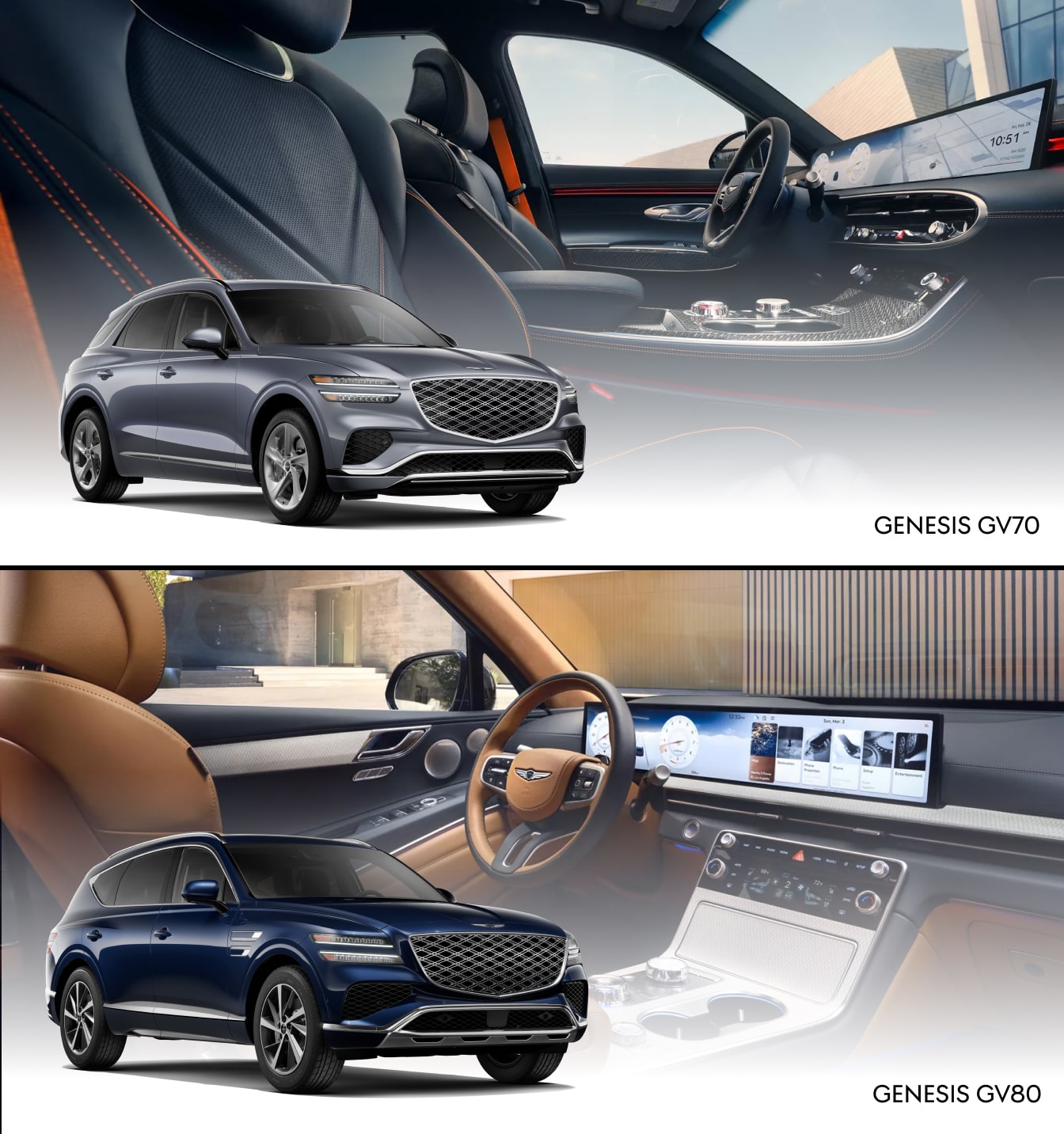 Genesis GV70 vs. Genesis GV80 Interior & Exterior