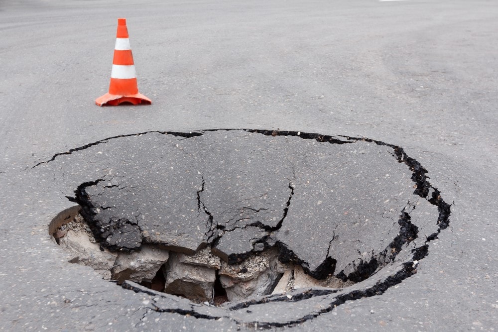 Sinkhole in Road