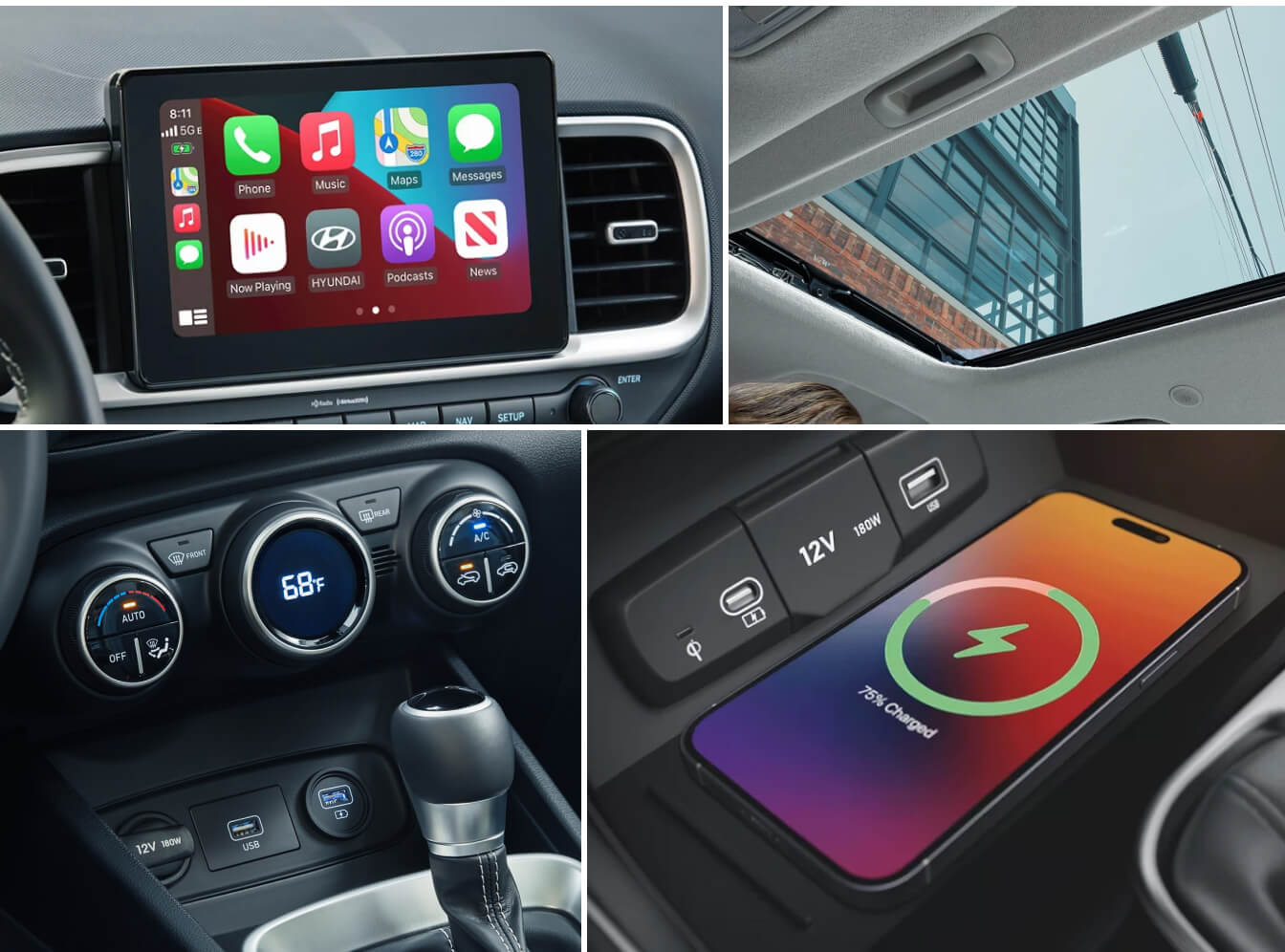 Collage of Hyundai interior features