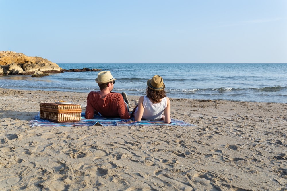 Picnic on beach in southern Florida