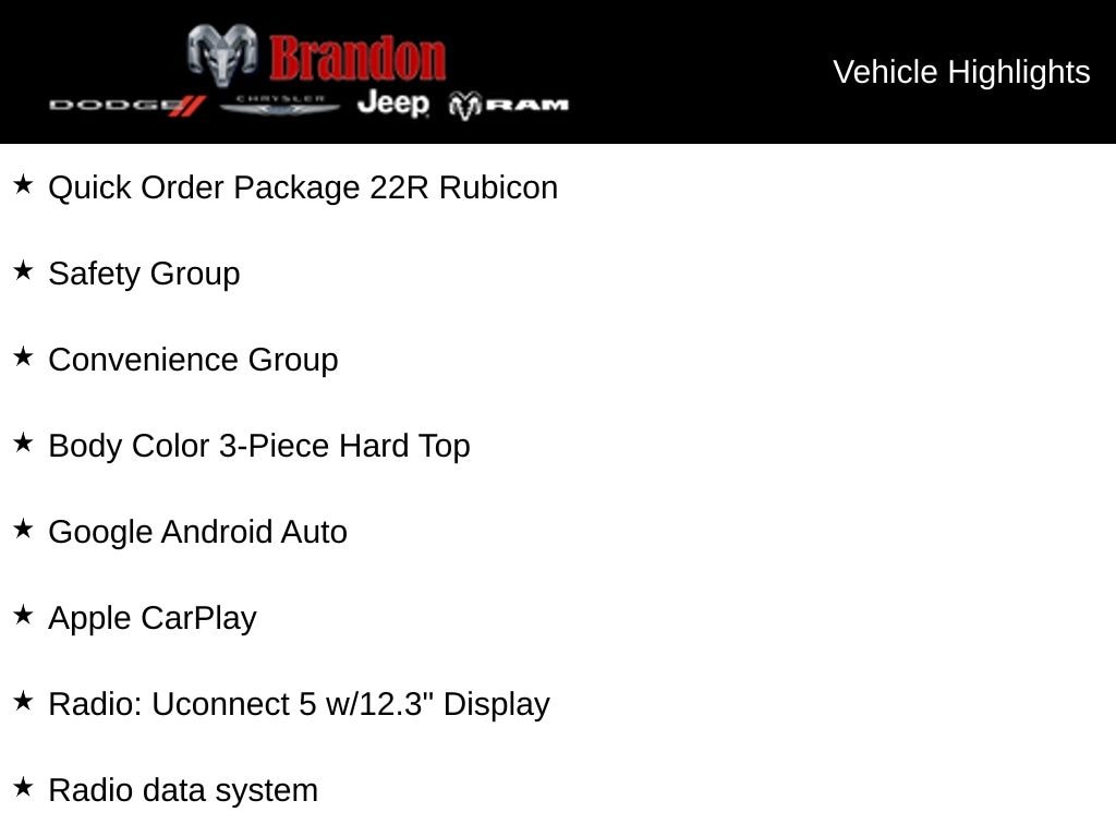 New 2025 Jeep Wrangler Rubicon Sport Utility