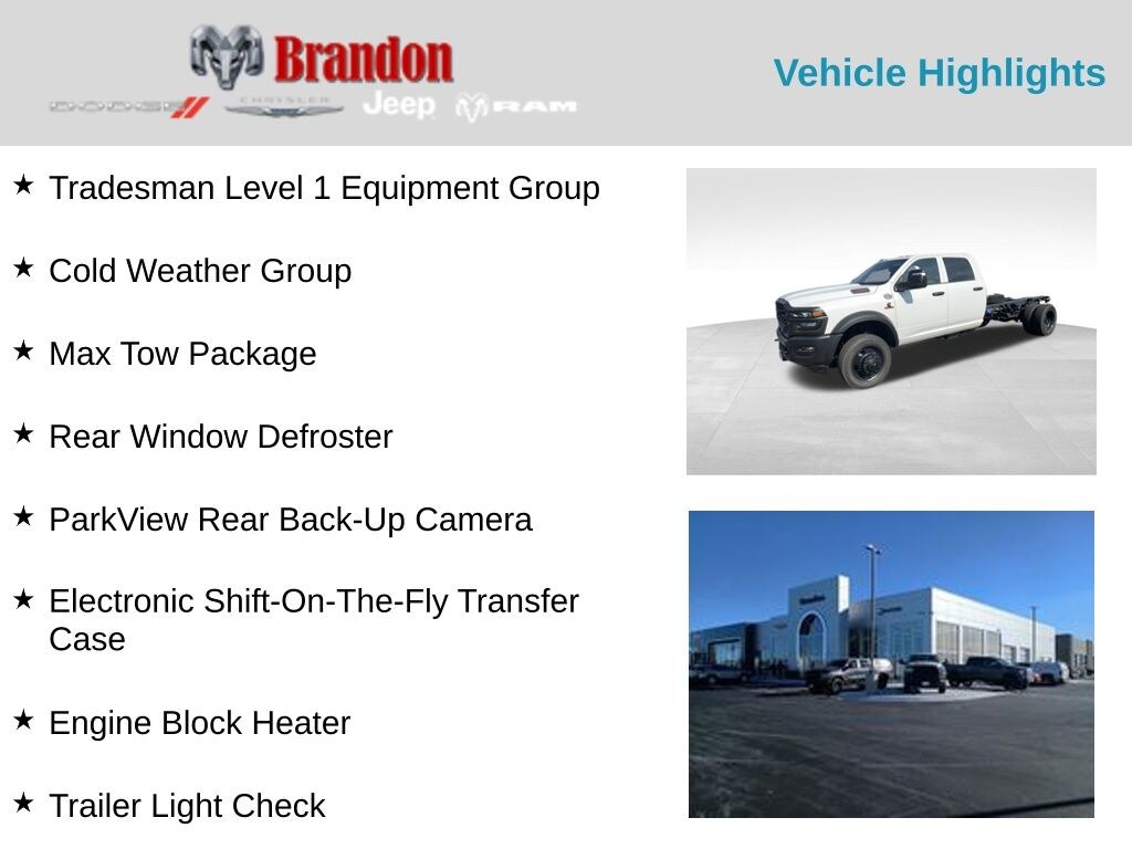 New 2025 Ram 5500 Chassis Cab 5500 TRADESMAN CHASSIS CREW CAB 4X4 84' CA Pickup