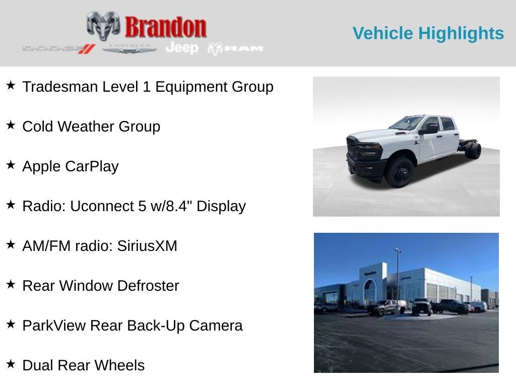 New 2025 Ram 3500 Chassis Cab 3500 TRADESMAN CREW CAB CHASSIS 4X4 60' CA Pickup