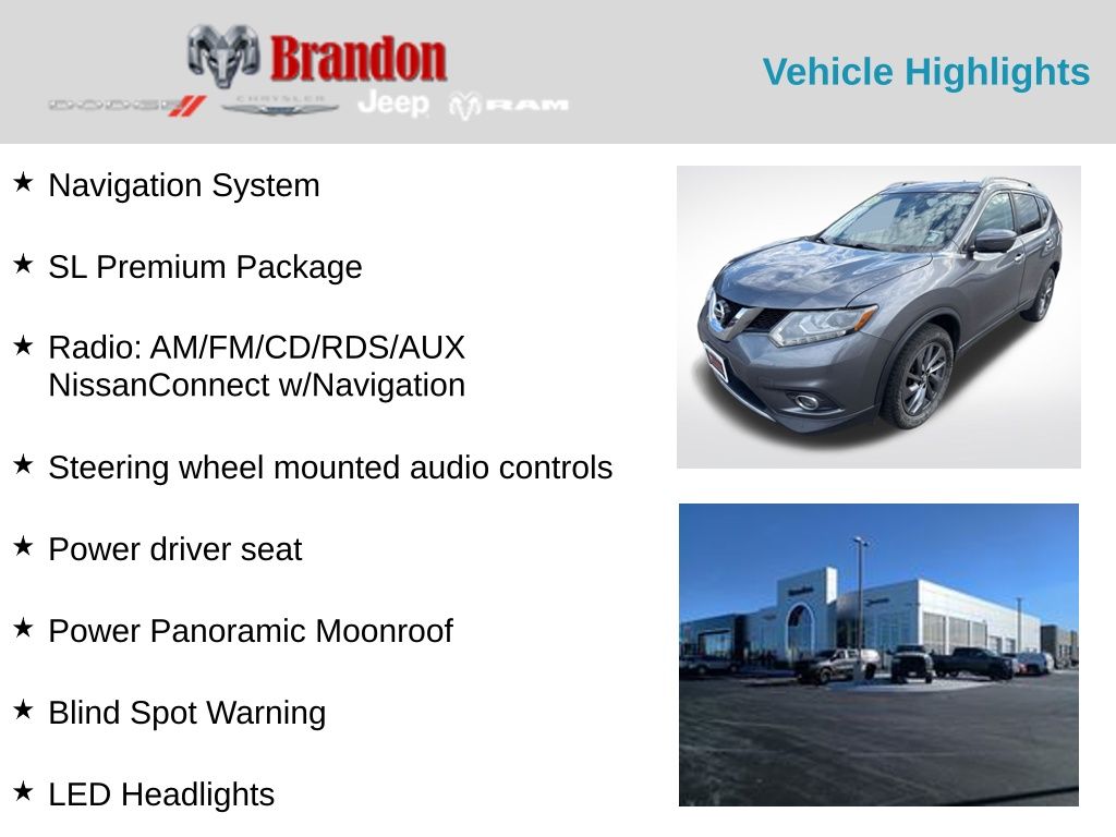 Used 2016 Nissan Rogue SL with VIN 5N1AT2MV1GC883558 for sale in Loveland, CO