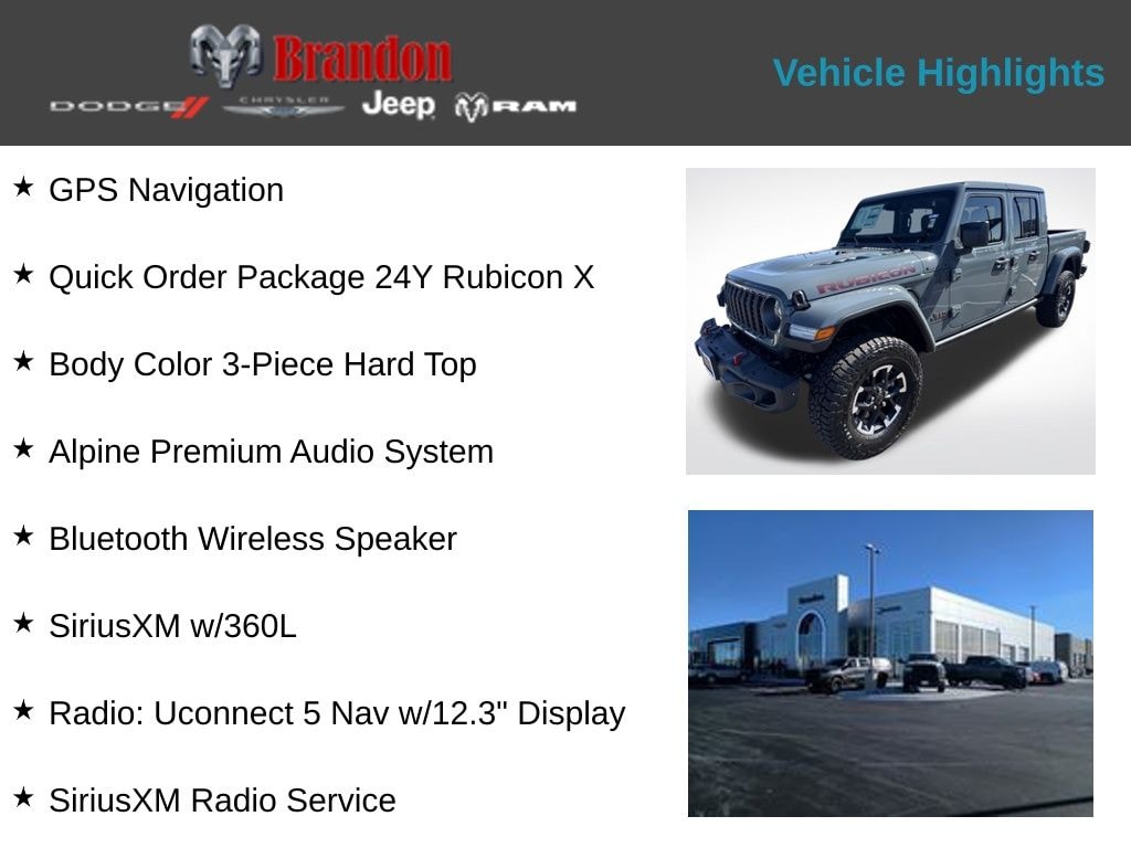 New 2025 Jeep Gladiator Rubicon Pickup