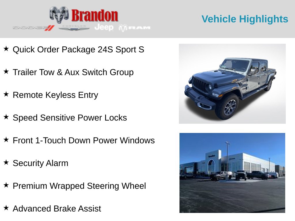 Certified 2024 Jeep Gladiator Sport S Truck