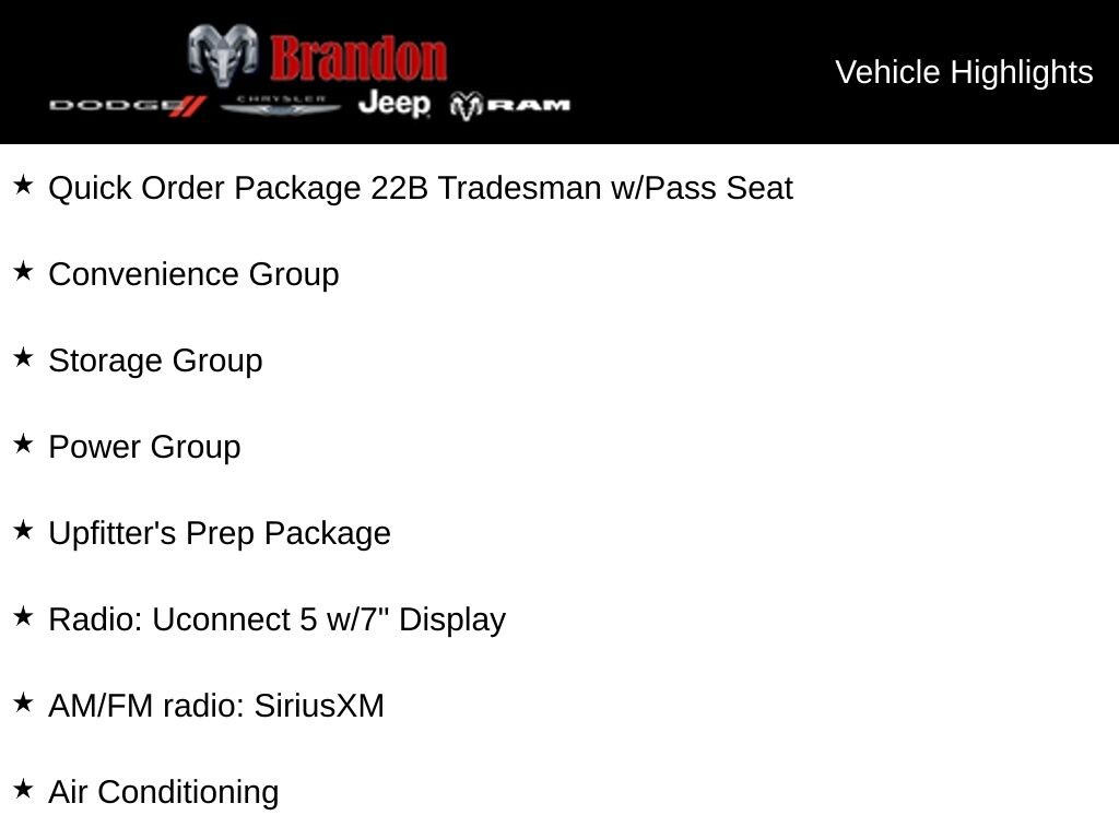 New 2025 Ram Promaster 2500 High Roof Cargo Van