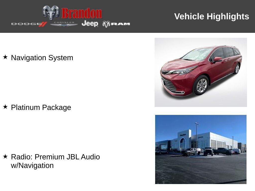 Certified 2024 Toyota Sienna Platinum Minivan/Van