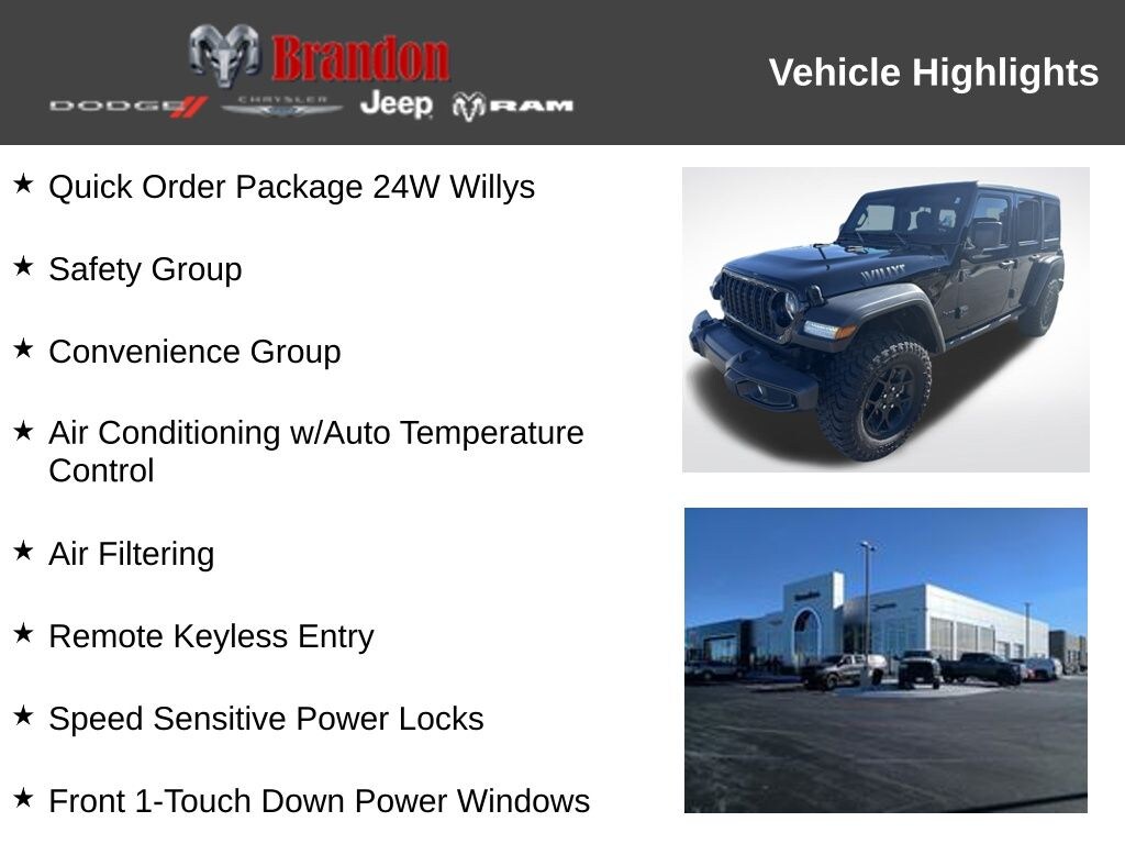 Certified 2024 Jeep Wrangler Willys SUV