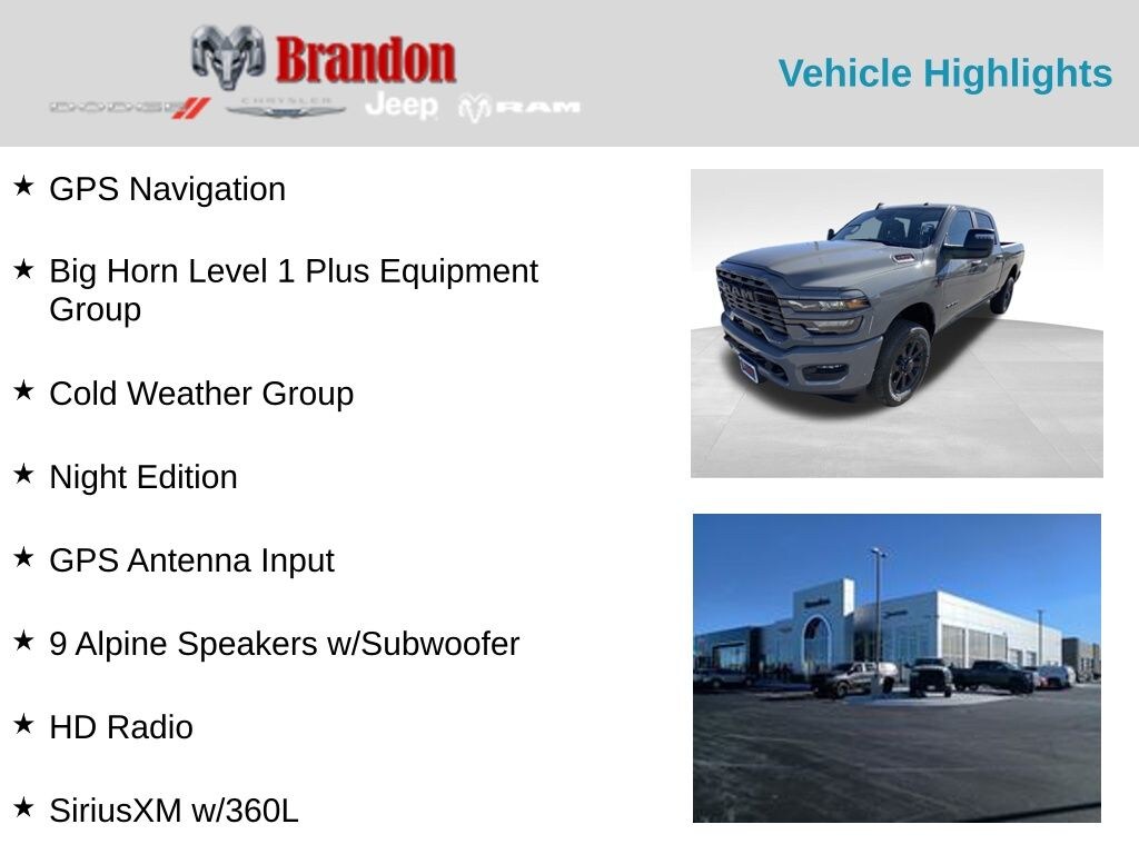 New 2026 Ram 2500 Big Horn Truck