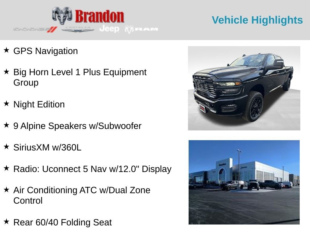 New 2026 Ram 2500 Big Horn Truck