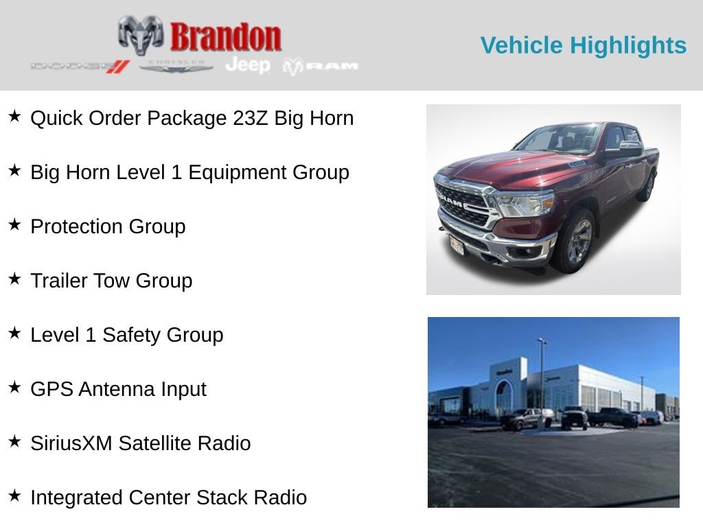 Certified 2023 Ram 1500 Big Horn/Lone Star Truck