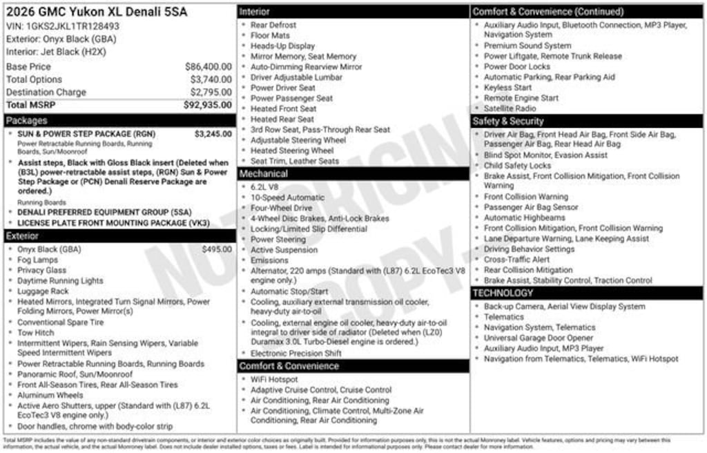 New 2026 GMC Yukon XL Denali SUV