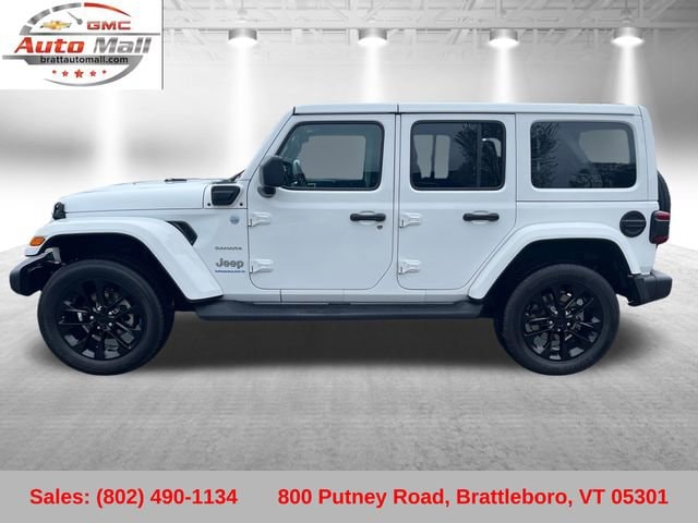 Used 2023 Jeep Wrangler 4xe Sahara 4XE with VIN 1C4JJXP69PW514747 for sale in Brattleboro, VT