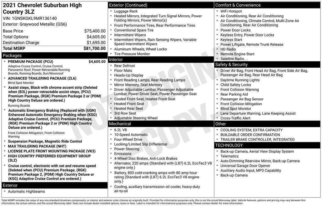 2021 Chevrolet Suburban High Country - Photo 44