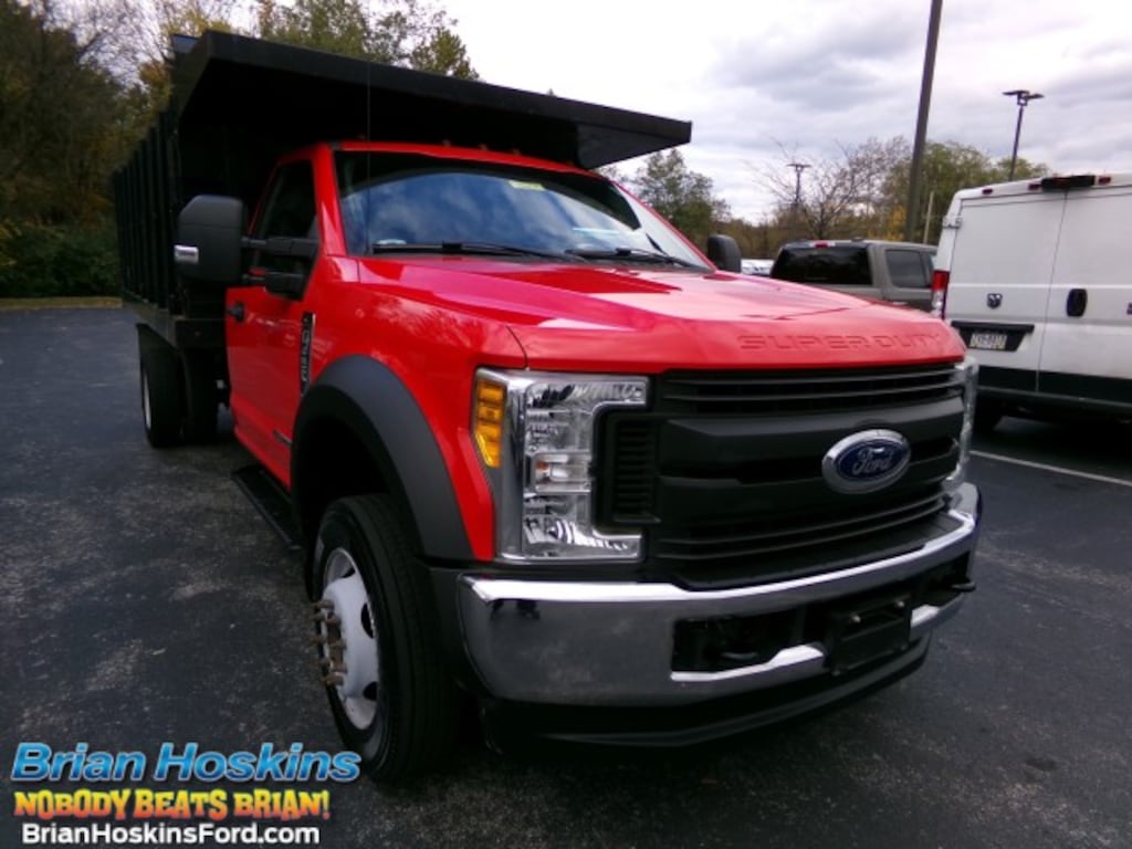Used 2017 Ford F-450 XL RegularCab Stake Body Dump 4x4 DRW Pickup Truck