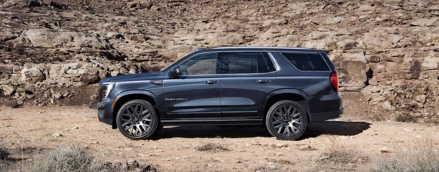 Grey 2025 GMC Yukon Denali parked after leaving a GMC dealer near Fort Lauderdale