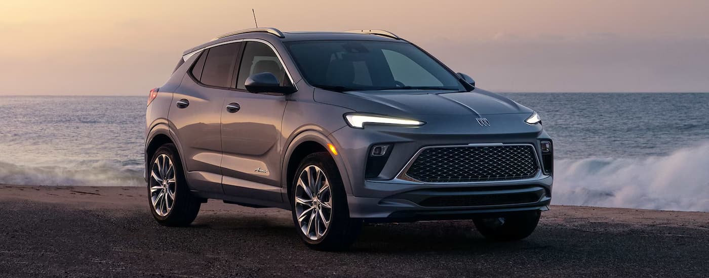 Grey 2026 Buick Encore GX parked near the ocean