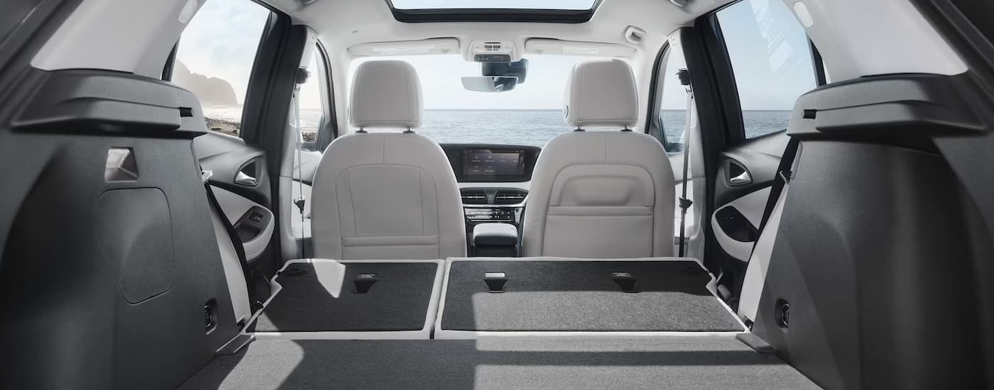 Folded rear seats and cargo area in a 2026 Buick Encore GX