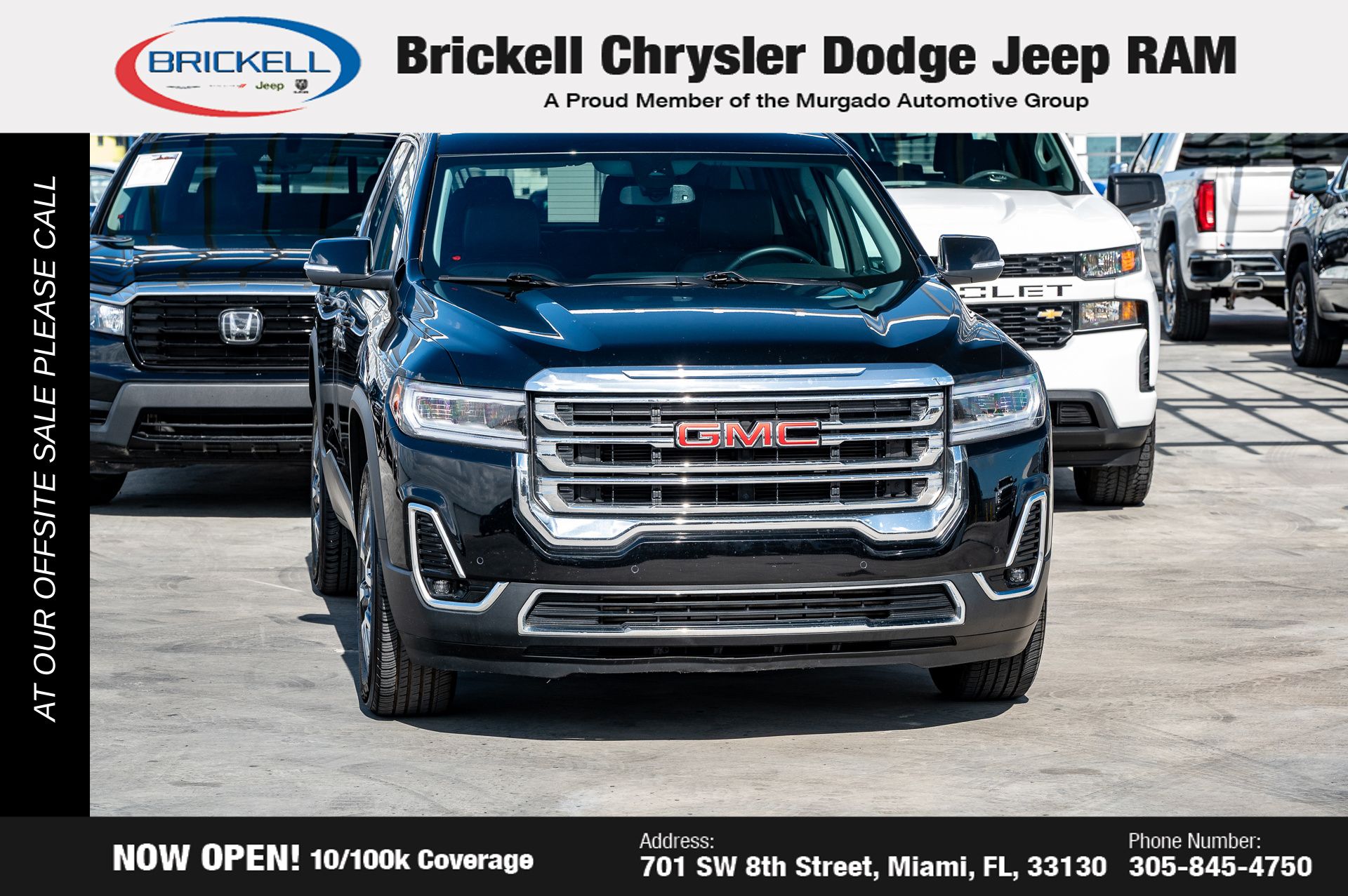 Used 2023 GMC Acadia SLT with VIN 1GKKNUL44PZ210112 for sale in Miami, FL