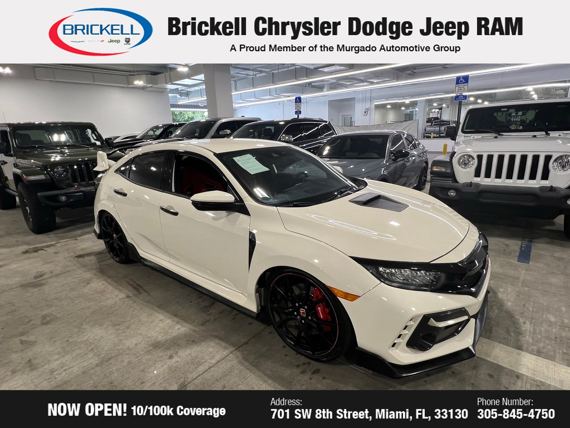 Used 2021 Honda Civic Hatchback Type-R with VIN SHHFK8G79MU200239 for sale in Miami, FL