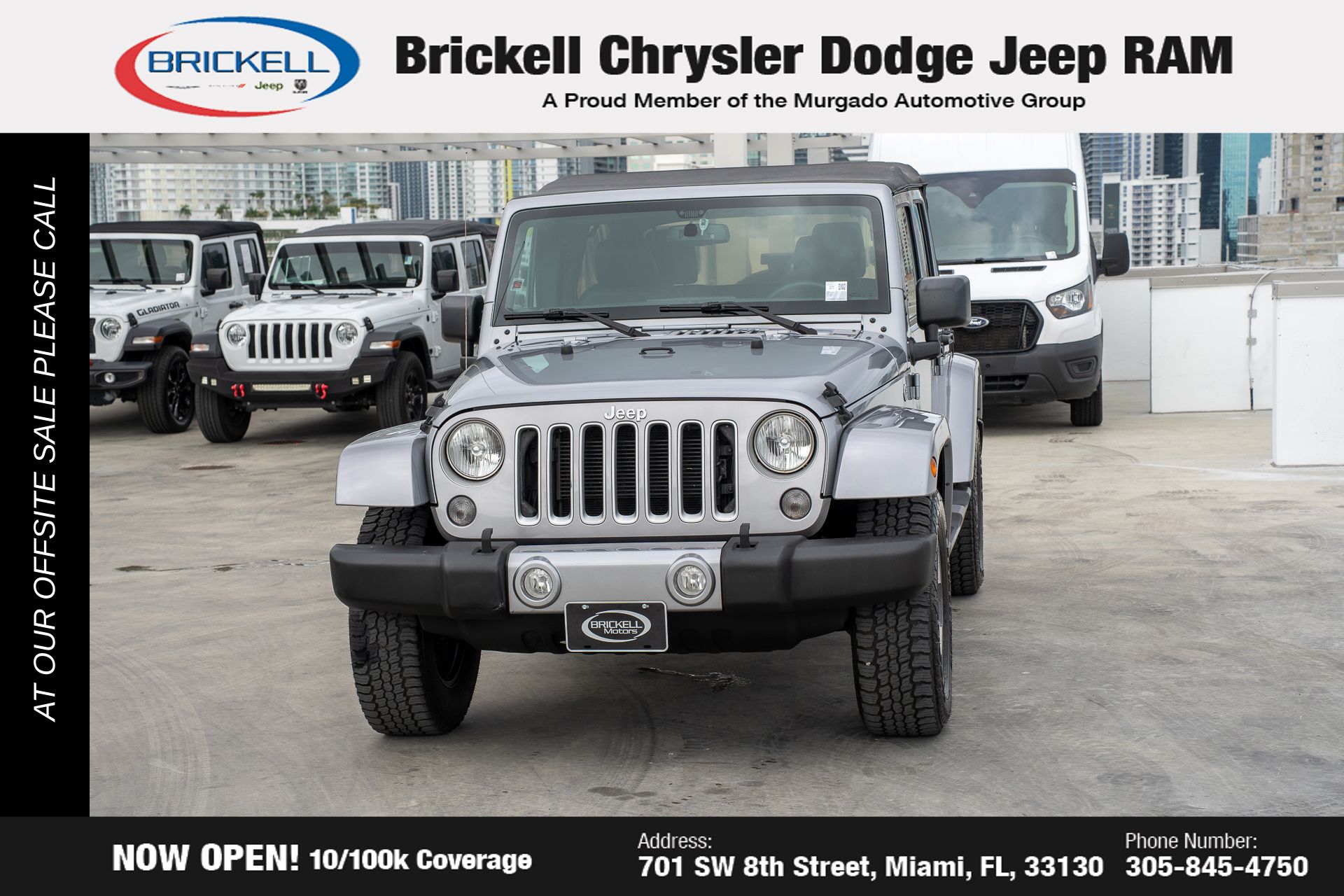 Used 2016 Jeep Wrangler Unlimited Sahara with VIN 1C4BJWEG7GL162716 for sale in Miami, FL
