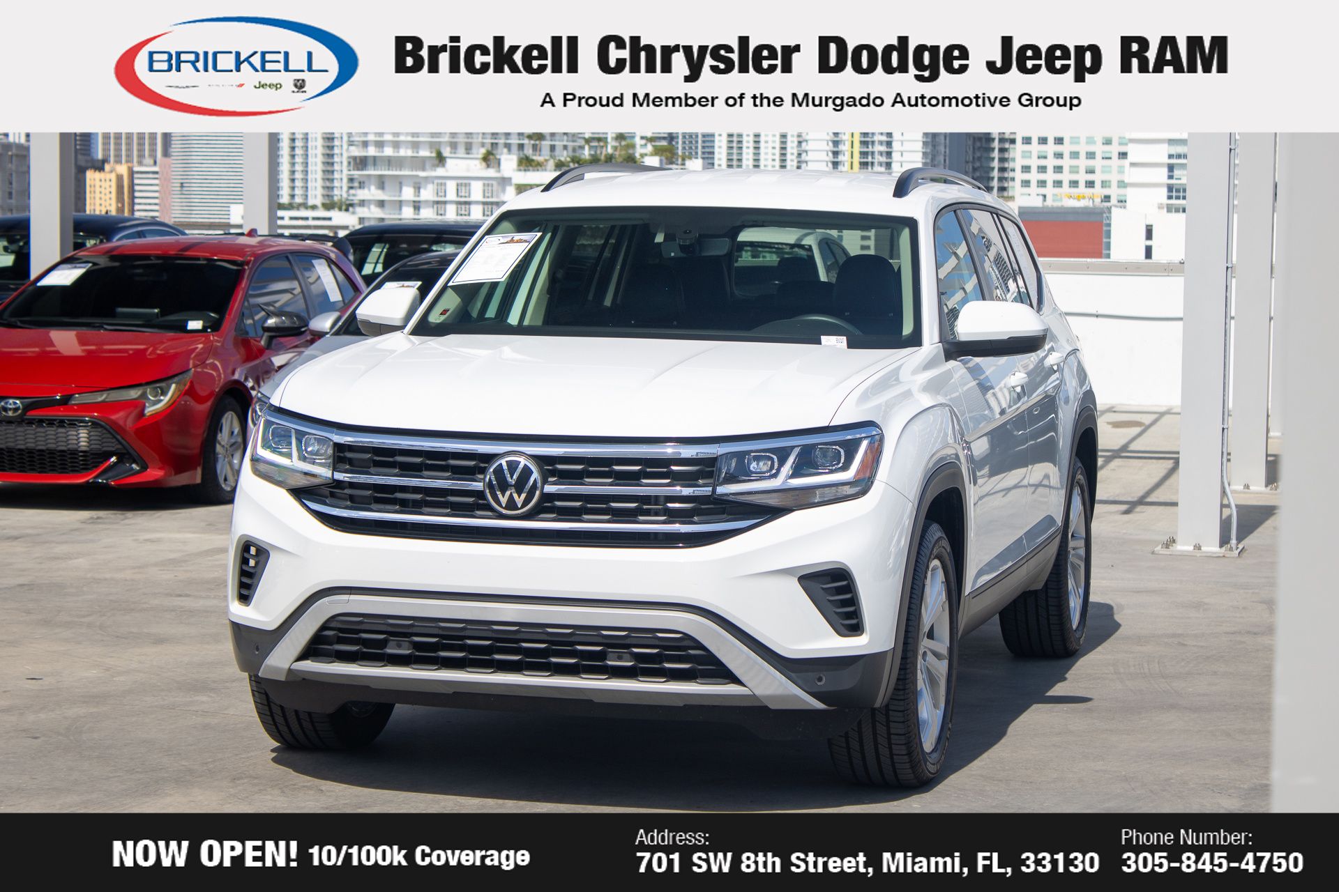Used 2022 Volkswagen Atlas SE w/Tech with VIN 1V2HR2CA1NC506921 for sale in Miami, FL