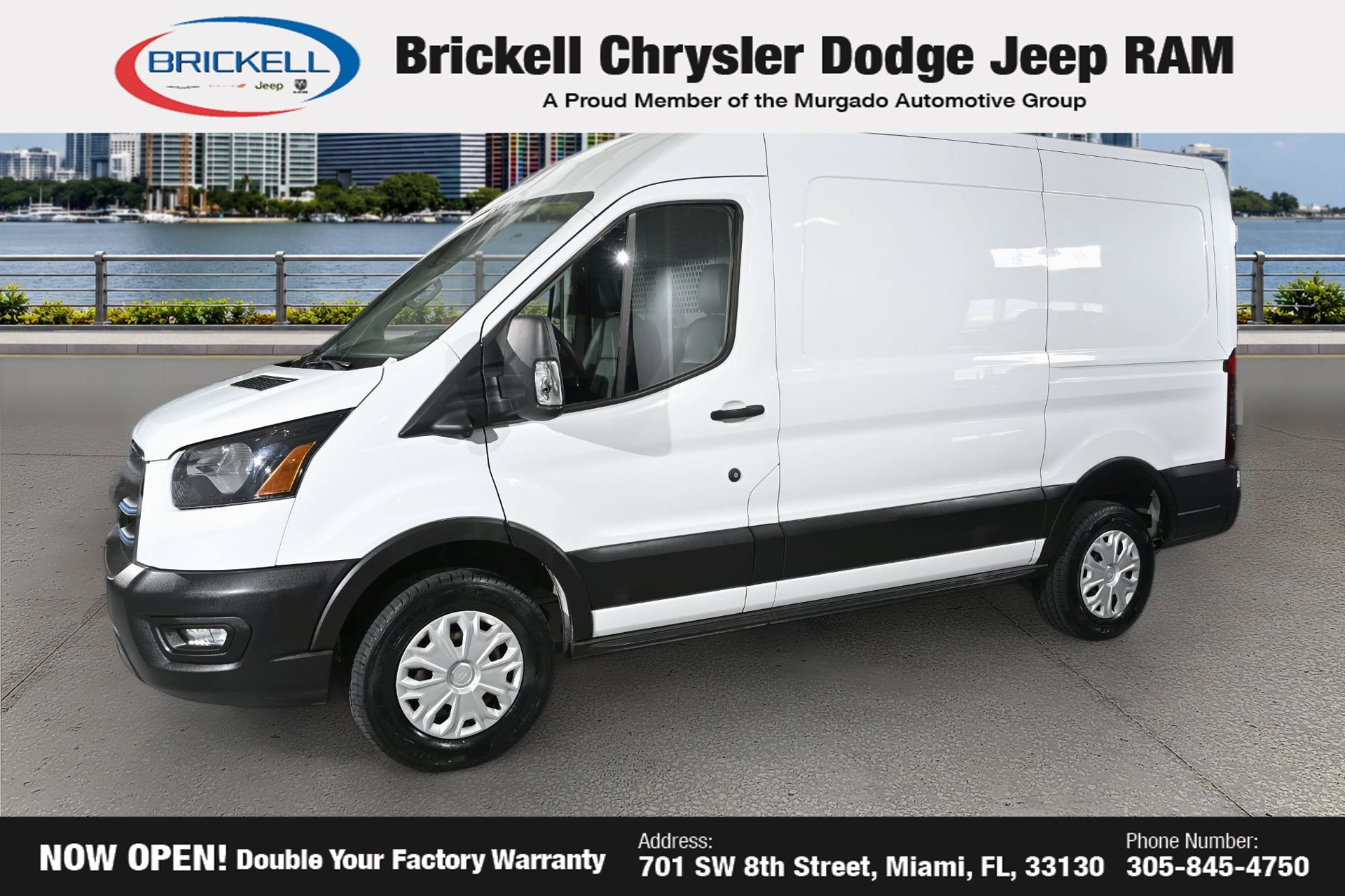 Used 2023 Ford E-Transit Cargo Van Base with VIN 1FTBW9CK0PKA88233 for sale in Miami, FL