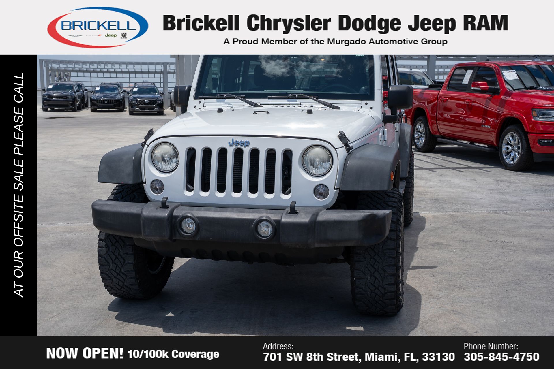Used 2014 Jeep Wrangler Unlimited Sport with VIN 1C4BJWDG0EL120192 for sale in Miami, FL