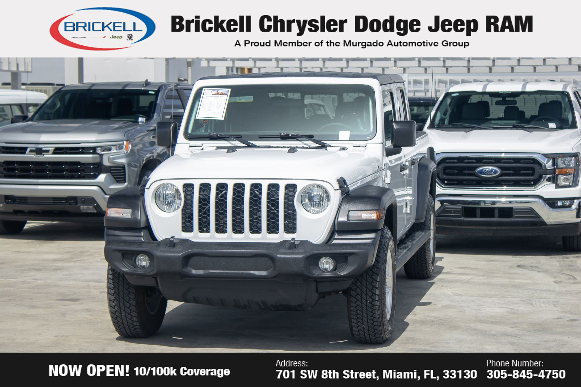 Used 2020 Jeep Gladiator Sport S with VIN 1C6HJTAG2LL153017 for sale in Miami, FL